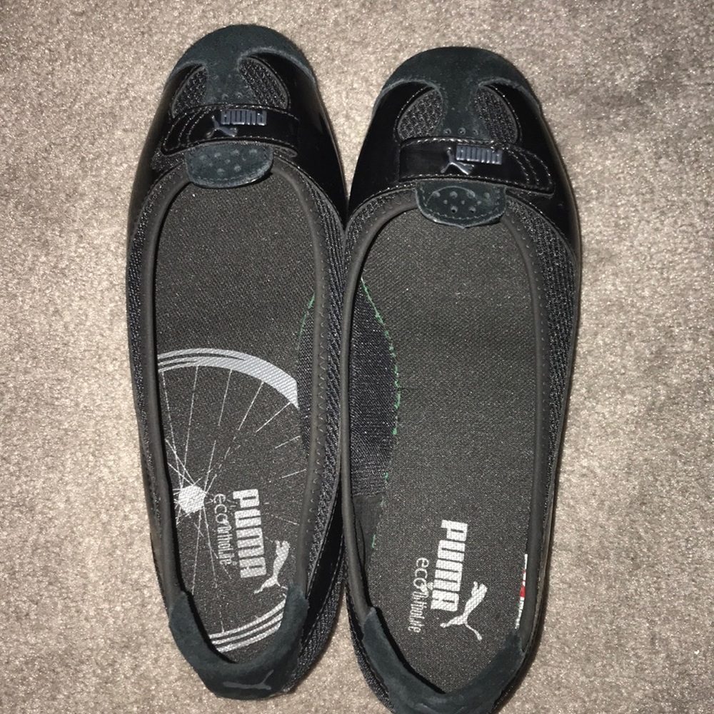 Black puma flats
